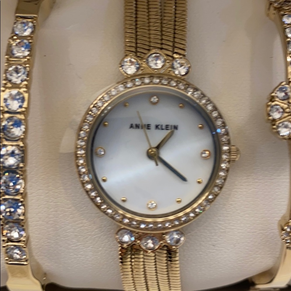 Anne Klein watch and 2 jewelry bracelet set - Picture 2 of 6